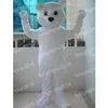 Costume de mascotte d'ours polaire blanc d'Halloween personnalisez le personnage de thème d'anime de dessin animé Noël tenue de fête en plein air costumes de robe de soirée unisexe