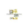 Stud 012 Carat D VVS Solitaire Earring for Women Men Solid 925 Sterling Sier Sparkling Birthday Jewelry 221119 드롭 배달 DHV4Z