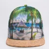 3D Transfer ciepła Capback Caps Hip-Hop Cap 3D Transfer termiczny Drukowanie cyfrowej palmy baseballowej Summer Beach Snabpack Hat Drop S293K