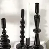 Candle Holders Candl Black Candels Holder Modern Luxury Clear Candles Table Jar Stand Vases Bottle Nordic Pe De Vela Tealight
