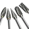 Drill Bits Tungsten Carbide Rotary Burr 10pcs Carving Burr Bits Double Diamond Cut Dremel Tools for Wood Stone Carving Steel Metal Working 230517