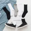 Socks Hosiery Cotton casual socks for women street fashion harajuku socks solid black white and gray for girls hip hop skateboard P230517