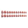 Falska naglar bärbar nagellapp Tryck på falskt med lim designade 24st franska bågar band 2023