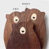 Plates Handmade Original Bear Wooden Plate Japanese Creative Personality Black Walnut Decorative Dinner Table Gift