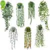 ポット付きの新しい1パックの吊り植物ユーカリ人工植物家庭用装飾用の緑のブドウ