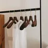 Hangers Racks Solid Wood Suit Hangers Brass Household Winter Coat Hangers Black Walnut Clothing Shop Display Rack 230518