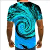 Men's T Shirts 3D Printed Short-sleeve Shirt Men Summer Streetwear Clothing Fashion Custom Swirl