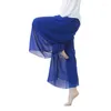 Scen Wear Flowy Chiffon Classical Dance Practice Wide-ben Pants Moderna kostymer Dubbelskikt Design Elastisk midjebandsprestanda
