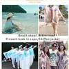 Foulards mode femmes écharpe châle Poncho Boho Chic crème solaire Protection solaire plage Bikini couverture doux confortable