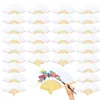 Candy Color DIY Folding Party Favor Single Sided Paper Fan Children's Painting Gift Supplies 12 Colors