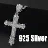 1pc Men's Women Fashion Jewelry 18K Golden Rhinestone white Gold GP Cross Pendant Necklace Chain