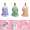 Chat Costumes 68UE Fille Chien Vêtements Costume Vêtements Fête D'anniversaire Robes Chiot Robe Florale Dentelle Vacances