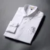 Tasarımcı Bahar ve Sonbahar Erkek Elbise Gömlek Sıradan Erkekler Uzun Kollu Marka Pamuk Gömlek Erkekler Artı Boyut Gevşek Konforlu Yüksek Elastik Kumaş