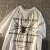 Mens Camisetas Europeu e Americano Colar Cool Spider Letter Camiseta Homens Mulheres Ins Verão Solto Camisa de Manga Curta para Amantes Roupas 230518