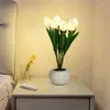 Tafellampen simulatie tulpen el slaapkamer lamp tulpen kunstmatige bloemen woonkamer tuin huis huisdecor led nacht licht 2023 bed naast