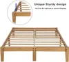 Solid wood bed frame/Solid sturdy platform bed, wooden slats/no box spring/easy to assemble, complete