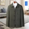 Herrjackor varumärke Business Men's Jacket Casual Coats Slå ner kragen Enkel medelålders äldre män Dadkläder Kontor Ytterkläder Q431