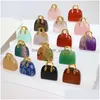 Charms Gold Natural Stone Mini Bag Ornament Healing Crystal Reiki Gemstone Pendant Crafts Home Decoration Gift Drop Delivery Dhgarden Dhld9