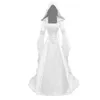 Robes médiévales Renaissance maxi robe de train femme halloween diable païen sorcière costume de mariage robe capot robe cosplay costume