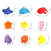 3PSCBath Toys Cute animals swimming water toys for kids soft rubber ducks float squeeze sound squeaky bath toy for baby 0 12 24 months