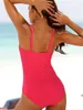 Women's Swimwear One Piece Plus Size Swimsuit Women Solid Slimming Sexy Classic Backless Bodysuit Summer Beach Bathing Wear S-2XL