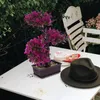 Dekoratif çiçekler bonsai ağacı sahte kapalı yapay bitkiler kırmızı açık