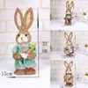 Objets décoratifs Figurines 16 Styles Mignons Lapins De Paille Décorations De Lapin Fête De Pâques Maison Jardin Ornement De Mariage Po Props Artisanat 230517