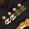 18k Gold Plated Luxury Designers Letter Earring Stud Pamile Women Fashion Style Pearl Earring Wedding Party Jewerlry Accessory High Quality 20Style