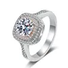 Moissanite Jewelry Pure White Gold 1 Ct Real S925 Sterling Silver Ring Market Diamond Engagement Wedding Rings For Women