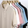 Hommes Polos Marque De Mode Solide Hommes Polo Chemise À Manches Courtes Col D'été Chemise Lâche Ajustée Polo Homme Coréen Vêtements Femme Tops 230518