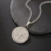 Pendant Necklaces Mens Vintage Sailing Travel Compass Necklace Stainless Steel Cuban Figaro Chain For Men Punk Hip Hop Jewelry