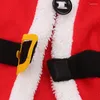 衣類セット冬生まれの男の子の女の子クリスマスコスチュームキッズコスプレサンタクロースファッションハットトップパンツシューズ4ピースセット