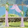 Tule de cortina para arco de casamento tecido colorido ao ar livre de fundo macio e elástico Casamentos de casamentos