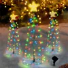 Nueva corona de árbol de Navidad con iluminación LED solar a prueba de agua alimentada por decoraciones solares de nueva energía AO