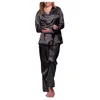 Women's Sleepwear Pajamas For Women Winter Long sleeves Sleepwear Sexy Lingerie Satin Pajama Sets Female Night Clothes Silk Pyjamas Loungewear 230517