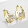 Stud Huitan Novos brincos de argola cruzada para mulheres cor de ouro simples Earrings de ouvidos de senhora elegante moderna jóias femininas zeradas z0517