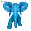 Fantastic Giant Blue Inflatable Elephant Statue Replica Parade Animal Mascot Balloon For Art Festival Show