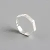 Cluster ringen echte sterllling zilver 925 open voor vrouwelijke geometrische trouwringen punkstijl zeshoekige man fijne sieraden meisje vinger geschenken