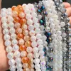 Beads Other Gold Silver Plated Snow Cracked Crystal Natural Stone Loose Quartz Seed For Jewelry Making DIY Fashion Bracelet 6/8/10mmOther