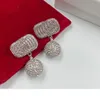 2023 Ohrringe Designer für Frauen Ohrstecker Luxus Diamant Kugel Anhänger Silber V Buchstabe 925er Silber Designer Schmuck Hochzeit Ohrringe