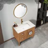 Rubinetti per lavabo da bagno Combinazione di mobili in lamiera di pietra in legno massello originale Feng Shui Specchio per lavabo da camera da letto principale