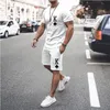 Mens Tracksuits Mens Tracksuits Herr Mens Passar mode 2 -stycken Set Man Street Short Shirts Shorts Pants Casual Bekväma kläder Jogging Training Set 230517