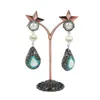 Dingle örhängen vattendrop teardrop form pärla paver rhinestone pärlor charms med 8 mm bollanslutningar kvinna smycken