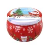 Рождественские украшения рождественская оловянная коробка Santa Snowman Elk Print Candy Tea Candle Aromatherapy Jar