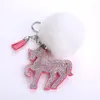 Keychains POM Keychain Bulk Soft Faux Fur Ball Car Keyring Pompom Key Chains Holder Women Bag hangerse sieraden geschenken