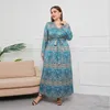 Ethnic Clothing Women Muslim Maxi Dress Fashion Dubai Abaya Turkey Kaftan Plus Size Long Sleeve Party Gown Islamic Arab Robe Caftan