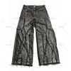 Мужские джинсы Y2K Old Washed Hip Hop негабаритный 2023 Fashion Casual Punk Rock Loose Strate Wind Pants Streetwear 230517