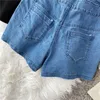 Jeans Sexiga denim Shorts New Women's Slim Fit Pants 2021 Ny sommaren Hög midja Tät kvinnlig elastisk kort jeans Högkvalitativ NX051