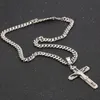 Chokers rostfritt stål Crucifix Jesus Cross Necklace Pendant Multilayer Jesus Kristus Crucifix Halsband med 24 '' Chain Top Quality 230518
