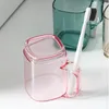 Koppar Saucers Nordic Ins Simple Mouthwash Cup Transparent Plastic Tooth Brush Creative Par Wash Hushåll